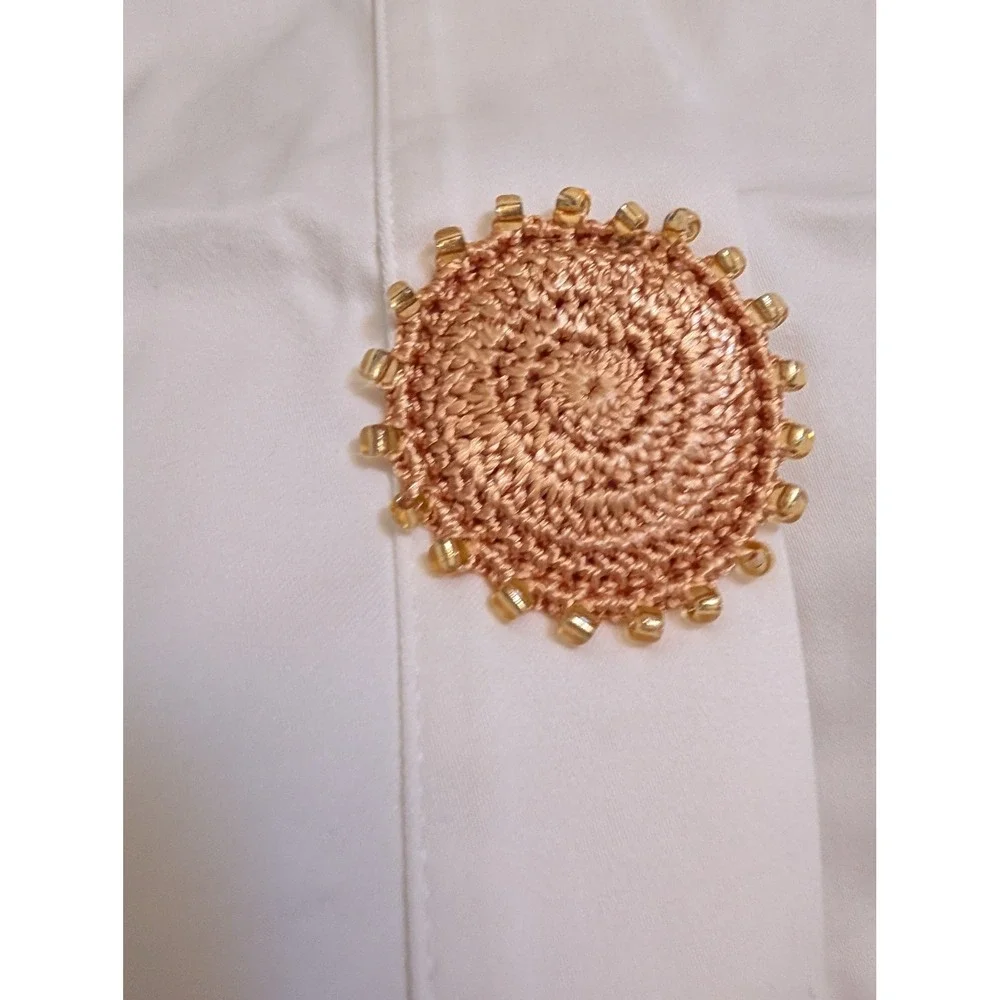 My Beachy Side Amber Mini Dress White Cotton Resort Crochet Medallion New Size M